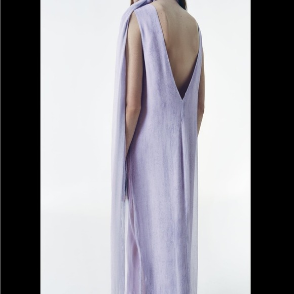 ZARA FLOWY PRINTED DRESS WITH SCARF. Brand new with tag. - Picture 4 of 8